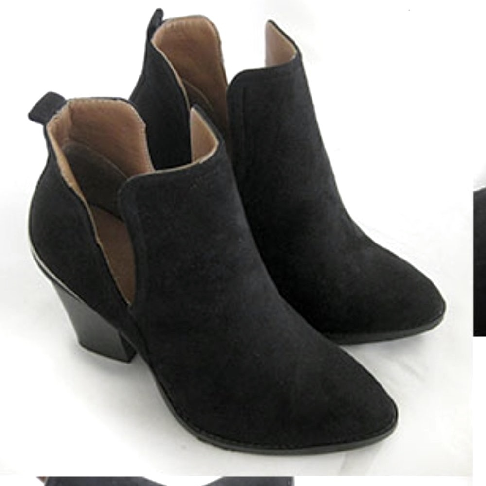 Black suede booties